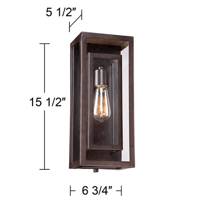 Possini Euro Design Modern Industrial Farmhouse Rustic Outdoor Wall Light Fixture Bronze 15 1/2" Clear Glass For Exterior Barn Deck House Porch Yard 9 Possini Euro Design Modern Industrial Farmhouse Rustic Outdoor Wall Light Fixture Bronze 15 1/2" Clear Glass For Exterior Barn Deck House Porch Yard - Image 7