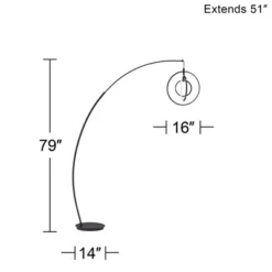 Possini Euro Design Allura Modern 79" Tall Arc Floor Lamp Matte Black Metal 3-Ring Swivel LED Light For Living Room Reading Bedroom House -Possini Euro Design GUEST 99e53660 f538 47d1 934e 2d19ec3a8d7f