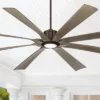 80" Possini Euro Design Defender Modern Indoor Outdoor Ceiling Fan With Dimmable LED Light Remote Oil Rubbed Bronze Oak Damp Rated For Patio Exterior -Possini Euro Design GUEST 9c7bf41c 072a 4112 b480 54f99e2af253