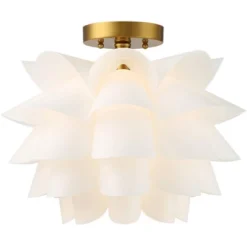 Possini Euro Design Modern Ceiling Light Semi Flush Mount Fixture White Flower Gold Metal 15 3/4" Wide Living Room Bedroom Kitchen 11 Possini Euro Design Modern Ceiling Light Semi Flush Mount Fixture White Flower Gold Metal 15 3/4" Wide Living Room Bedroom Kitchen -Possini Euro Design GUEST 9caa153e a2a6 4cbb b7c7 151d401311d5