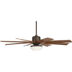 60" Possini Euro Design Industrial Outdoor Ceiling Fan With LED Light Remote Control Bronze Koa Opal Glass Damp Rated Patio Gazebo -Possini Euro Design GUEST 9db05b77 59c4 42f1 9819 bbfc0a5db3e1