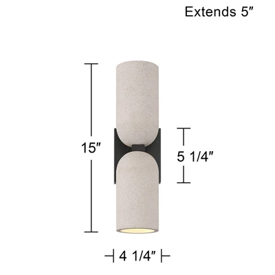 Possini Euro Design Possini Euro Olethra 15"H Cement 2-Light LED Wall Sconce Set Of 2 5 Possini Euro Design Possini Euro Olethra 15"H Cement 2-Light LED Wall Sconce Set Of 2 - Image 3