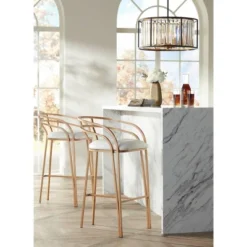 Possini Euro Design Milne Bronze Gold Drum Pendant Chandelier 20" Wide Modern Crystal 5-Light Fixture For Dining Room House Kitchen Island Entryway -Possini Euro Design GUEST 9dbef3f9 e379 413a b9c1 08bef4a4ed4e