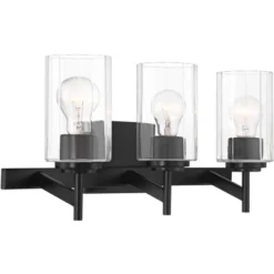 Possini Euro Design Possini Euro Evette 21" Wide Black 3-Light Bath Light -Possini Euro Design GUEST 9dfe1926 913a 4b9b 9343 192c7eeabf14