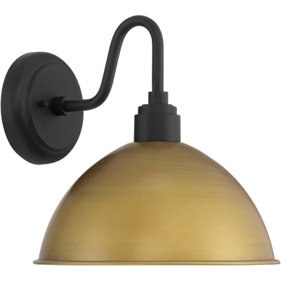 Possini Euro Design Miles 12 1/2" High Modern Industrial Outdoor Wall Light Fixture Mount Porch House Exterior Outside Weatherproof Black Gold 7 Possini Euro Design Miles 12 1/2" High Modern Industrial Outdoor Wall Light Fixture Mount Porch House Exterior Outside Weatherproof Black Gold - Image 5