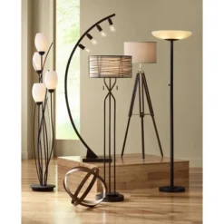 Possini Euro Design Meridian Light Blaster Modern Torchiere Floor Lamp 72" Tall Oil Rubbed Bronze LED Frosted Glass Shade For Living Room Bedroom Home -Possini Euro Design GUEST 9f10bba5 9a6c 4273 bb48 1d4a45d8cd14