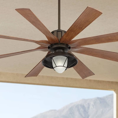 60" Possini Euro Design Defender Industrial Indoor Outdoor Ceiling Fan With LED Light Remote Oil Rubbed Bronze Koa Damp Rated For Patio Exterior Home 3 60" Possini Euro Design Defender Industrial Indoor Outdoor Ceiling Fan With LED Light Remote Oil Rubbed Bronze Koa Damp Rated For Patio Exterior Home
