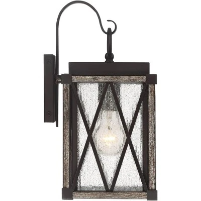 Possini Euro Design Brawley Rustic Industrial Outdoor Wall Light Fixture Bronze Wood Grain 13 1/2" Clear Seedy Glass For Post Exterior Barn Deck House 7 Possini Euro Design Brawley Rustic Industrial Outdoor Wall Light Fixture Bronze Wood Grain 13 1/2" Clear Seedy Glass For Post Exterior Barn Deck House - Image 5