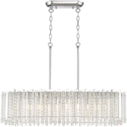 Possini Euro Design Mirabell Chrome Linear Island Pendant Chandelier 34" Wide Modern LED Clear Glass Crystal 6-Light Fixture For Dining Room Kitchen 12 Possini Euro Design Mirabell Chrome Linear Island Pendant Chandelier 34" Wide Modern LED Clear Glass Crystal 6-Light Fixture For Dining Room Kitchen -Possini Euro Design GUEST a06855f6 6b6f 4844 9d9b 268029fc375e