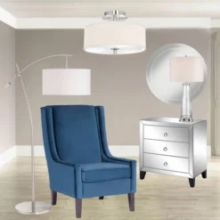 Possini Euro Design Modern Arc Floor Lamp 69" Tall Brushed Steel Adjustable Boom Off White Linen Drum Shade For Living Room Reading Office -Possini Euro Design GUEST a19f6ed9 a22a 4c69 85b6 01526b4b6d08