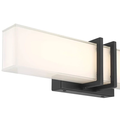 Possini Euro Design Possini Euro Exeter 17" Wide Black LED Bathroom Vanity Light 4 Possini Euro Design Possini Euro Exeter 17" Wide Black LED Bathroom Vanity Light - Image 2