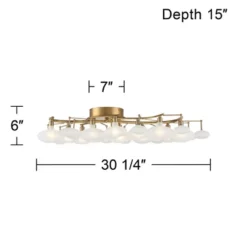 Possini Euro Design Lilypad Modern Ceiling Light Semi Flush Mount Fixture 30 1/4" Wide Warm Brass 12-Light Frosted Glass Shade For Bedroom Living Room 17 Possini Euro Design Lilypad Modern Ceiling Light Semi Flush Mount Fixture 30 1/4" Wide Warm Brass 12-Light Frosted Glass Shade For Bedroom Living Room -Possini Euro Design GUEST a233a009 bd72 44f5 9f48 3c2effe14b0b