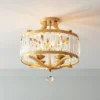 Vienna Full Spectrum Prava Modern Ceiling Light Semi Flush Mount Fixture 16 1/2" Wide Warm Brass 4-Light Crystal Drum For Bedroom Kitchen Living Room -Possini Euro Design GUEST a2381461 c046 4dd4 acfa 4346055306e5