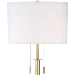 Possini Euro Design Encino Modern Tripod Floor Lamp Standing 60" Tall Brass Gold Metal Off White Fabric Drum Shade For Living Room Bedroom Office Home -Possini Euro Design GUEST a2f60c43 36a3 4337 a40a 1092e52fbd52