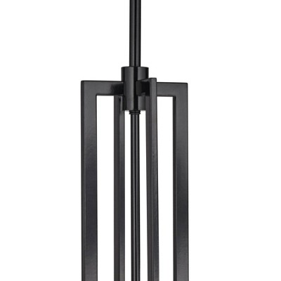 Possini Euro Design Sundry Semi Gloss Black Drum Pendant Chandelier 24" Wide Modern Double Shade 4-Light Fixture For Dining Room Foyer Kitchen Island 6 Possini Euro Design Sundry Semi Gloss Black Drum Pendant Chandelier 24" Wide Modern Double Shade 4-Light Fixture For Dining Room Foyer Kitchen Island - Image 4
