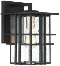 Possini Euro Design Arley Modern Outdoor Wall Light Fixture Black Geometric Frame 12" Seedy Glass For Post Exterior Barn Deck House Porch Yard Patio -Possini Euro Design GUEST a3e82709 4120 42ba a428 da617f3db258
