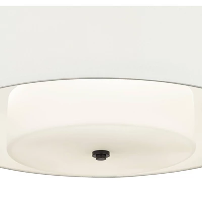 Possini Euro Design Sundry Semi Gloss Black Drum Pendant Chandelier 24" Wide Modern Double Shade 4-Light Fixture For Dining Room Foyer Kitchen Island 4 Possini Euro Design Sundry Semi Gloss Black Drum Pendant Chandelier 24" Wide Modern Double Shade 4-Light Fixture For Dining Room Foyer Kitchen Island - Image 2