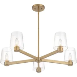 Possini Euro Design Satiny Gold Pendant Chandelier 27 1/4" Wide Modern Clear Glass Shades 5-Light Fixture For Dining Room House 12 Possini Euro Design Satiny Gold Pendant Chandelier 27 1/4" Wide Modern Clear Glass Shades 5-Light Fixture For Dining Room House -Possini Euro Design GUEST a443d5f5 767c 4c37 a91a f474f232968b
