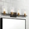 Possini Euro Design Demy Modern Wall Light Oil Rubbed Bronze Gold Hardwire 27" 4-Light Fixture Clear Glass For Bedroom Bathroom Vanity Reading House -Possini Euro Design GUEST a44c4df7 013f 4f50 a4bf 175708f688c3