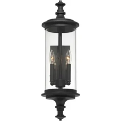 Possini Euro Design Medici Modern Outdoor Wall Light Fixture Black Metal 24 1/2" Clear Glass For Post Exterior Barn Deck House Porch Yard Patio Home -Possini Euro Design GUEST a55e72b0 6dcf 4721 9603 8b3c291f9d71
