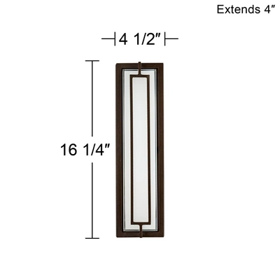 Possini Euro Design Belfonte Modern Outdoor Wall Light Fixture Bronze LED 16 1/4" White Glass For Post Exterior Barn Deck House Porch Yard Patio Home 4 Possini Euro Design Belfonte Modern Outdoor Wall Light Fixture Bronze LED 16 1/4" White Glass For Post Exterior Barn Deck House Porch Yard Patio Home - Image 3