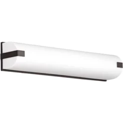 Possini Euro Design Possini Euro 25" Wide Bronze And White Acrylic Diffuser Vanity Light