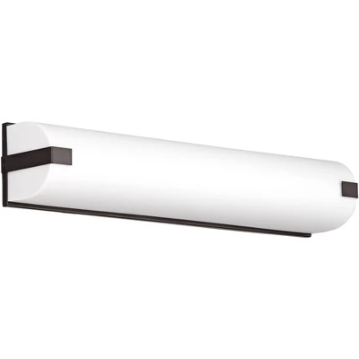 Possini Euro Design Possini Euro 25" Wide Bronze And White Acrylic Diffuser Vanity Light 3 Possini Euro Design Possini Euro 25" Wide Bronze And White Acrylic Diffuser Vanity Light