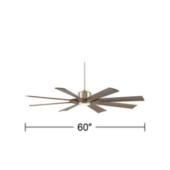 60" Possini Euro Design Modern Indoor Outdoor Ceiling Fan With Light LED Dimmable Remote Brushed Nickel Light Wood Damp Rated Patio Porch -Possini Euro Design GUEST a67c2fa9 8c12 4f3c 9ab3 29c66e34b755