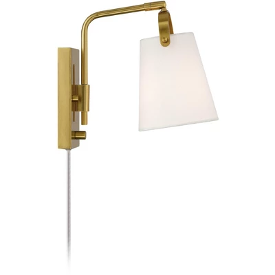 Possini Euro Design Possini Euro Erica 11" High Antique Brass Plug-In Wall Sconce 8 Possini Euro Design Possini Euro Erica 11" High Antique Brass Plug-In Wall Sconce - Image 6