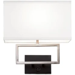 Possini Euro Design Trixie Modern Wall Lamp Brushed Nickel Plug-in 12" Light Fixture Rectangular Shade For Bedroom Reading Living Room Hallway House 15 Possini Euro Design Trixie Modern Wall Lamp Brushed Nickel Plug-in 12" Light Fixture Rectangular Shade For Bedroom Reading Living Room Hallway House -Possini Euro Design GUEST a70ecc8f 2e34 4f1f 8bee 6725d143cf19