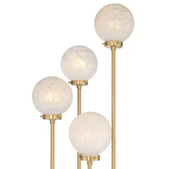 Possini Euro Design Mid Century Modern Glam Style Floor Lamp 4-Light LED 68.5" Tall Warm Gold Glass Globe Shade For Living Room House Uplight -Possini Euro Design GUEST a7772077 9641 4a6b b4ec 69b7f475d39b