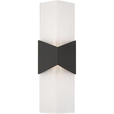 Possini Euro Design Possini Euro Tux 18"H Black And White LED Outdoor Wall Light Set Of 2 6 Possini Euro Design Possini Euro Tux 18"H Black And White LED Outdoor Wall Light Set Of 2 - Image 4