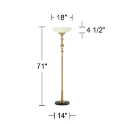 Possini Euro Design Summit Light Blaster Modern Torchiere Floor Lamp 71" Tall Warm Gold Frosted Glass Shade For Living Room Bedroom Office House Home -Possini Euro Design GUEST a98dbd02 cf36 4a99 b7be 615955fd6202