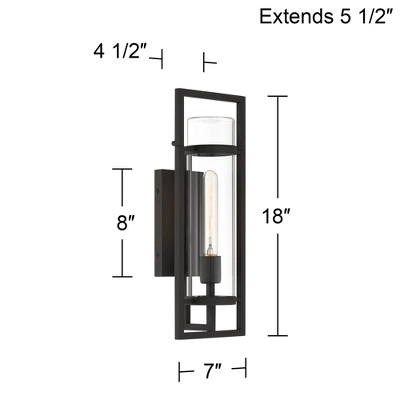 Possini Euro Design Possini Euro Castello 18"H Black Marine Outdoor Wall Light Set Of 2 5 Possini Euro Design Possini Euro Castello 18"H Black Marine Outdoor Wall Light Set Of 2 - Image 3