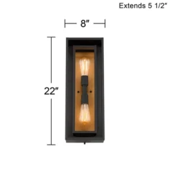 Possini Euro Design Metropolis Mid Century Modern Outdoor Wall Light Fixture Black Gold 22" Clear Glass For Post Exterior Barn Deck House Porch Yard -Possini Euro Design GUEST aae5f51b e12b 41f2 9fe6 4af7d7a4cdba