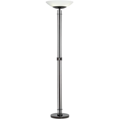 Possini Euro Design Modern Torchiere Floor Lamp 72" Tall Dark Bronze Frosted Glass Shade For Living Room Bedroom Office House 7 Possini Euro Design Modern Torchiere Floor Lamp 72" Tall Dark Bronze Frosted Glass Shade For Living Room Bedroom Office House - Image 5