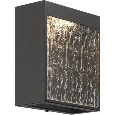Possini Euro Design Possini Euro Sofia 8 1/2"H Black Glass LED Outdoor Wall Light Set Of 2 7 Possini Euro Design Possini Euro Sofia 8 1/2"H Black Glass LED Outdoor Wall Light Set Of 2 - Image 5
