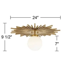 Possini Euro Design Hazel Modern Ceiling Light Semi Flush Mount Fixture 24" Wide Warm Brass White Globe Shade For Bedroom Kitchen Living Room Hallway 15 Possini Euro Design Hazel Modern Ceiling Light Semi Flush Mount Fixture 24" Wide Warm Brass White Globe Shade For Bedroom Kitchen Living Room Hallway -Possini Euro Design GUEST abd1820f 6891 4ab0 a543 8a21515dfd36