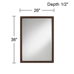 Possini Euro Design Metzeo Rectangular Vanity Wall Mirror Vintage Beveled Edge Oil Rubbed Bronze Metal Frame 26" Wide For Bathroom Bedroom Living Room -Possini Euro Design GUEST ad60919e 2840 4c96 8136 2f2a5fd34430