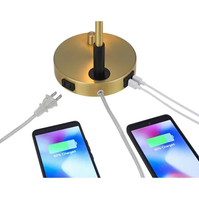 Possini Euro Design Possini Euro Kinzie Desk Lamp With Power Outlet And USB Ports Warm Gold 7 Possini Euro Design Possini Euro Kinzie Desk Lamp With Power Outlet And USB Ports Warm Gold - Image 5