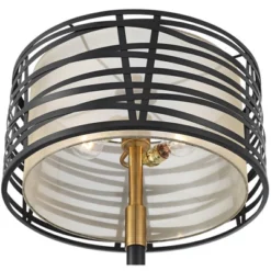 Possini Euro Design Halifax Modern Industrial Floor Lamp 64 1/2" Tall Matte Black Warm Gold Metal Double Drum Shade For Living Room Bedroom Office -Possini Euro Design GUEST af7eed5f 7d25 47c5 b7a6 4423133583dc