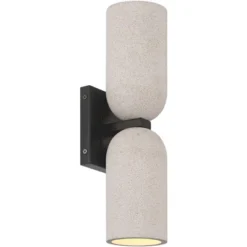 Possini Euro Design Possini Euro Amalfi 15" High Black And Cement 2-Light LED Wall Sconce -Possini Euro Design GUEST b0609f3c 1ca3 4b9c a56e 01a01067facd