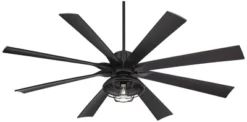 70" Possini Euro Design Defender Modern Industrial Indoor Outdoor Ceiling Fan LED Light Remote Matte Black Damp Rated Patio House -Possini Euro Design GUEST b0cef5f6 65dc 4496 b1fc 12e2b5bbdd53