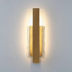 Possini Euro Design Possini Euro Cascadia 18"H Brass Piastra Glass LED Outdoor Wall Light -Possini Euro Design GUEST b0e32845 b58c 45e5 9d16 98adbbc2cc1a