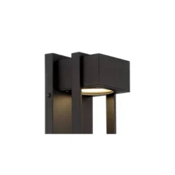 Possini Euro Design Modern Outdoor Wall Light LED Fixture Textured Black 16" Round Crystal Diffuser For Post Exterior House Porch -Possini Euro Design GUEST b10750af 49b0 4211 8456 2406c2be575c