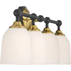 Possini Euro Design Possini Euro Zaragoza 32" Wide Gold And Black 4-Light Bath Light -Possini Euro Design GUEST b19e1a87 2a85 49ab a36b e23ce45207c9