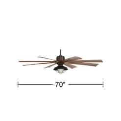 70" Possini Euro Design Defender Industrial Indoor Outdoor Ceiling Fan With LED Light Remote Oil Rubbed Bronze Koa Damp Rated For Patio Exterior House -Possini Euro Design GUEST b1b4f9d6 81d2 4c7c 9b7c 97476de3b445