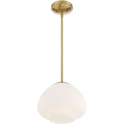 Possini Euro Design Orilla Brass Mini Pendant Light 11 3/4" Wide Mid Century Modern White Opal Glass Shade For Dining Room House Foyer Kitchen Island -Possini Euro Design GUEST b30bd1e8 35ac 46e4 afe7 4dbfc3645d7c