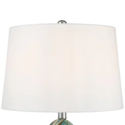 Possini Euro Design Pablo 27" Tall Modern Table Lamp Table Top Dimmer Blue Art Glass Single Living Room Bedroom Bedside Nightstand House White Shade -Possini Euro Design GUEST b3b5d4f5 a13f 4118 a09d bb61c882c17f