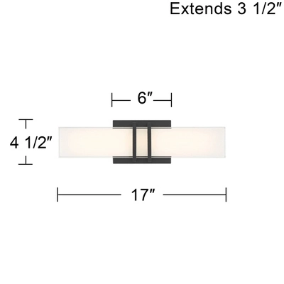 Possini Euro Design Possini Euro Exeter 17" Wide Black LED Bathroom Vanity Light 5 Possini Euro Design Possini Euro Exeter 17" Wide Black LED Bathroom Vanity Light - Image 3